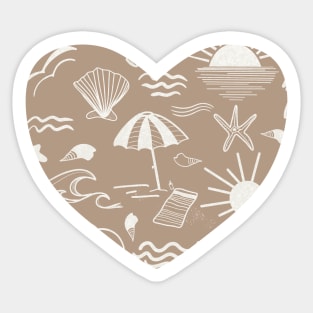 Beach Day Doodle Art Sticker